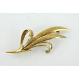 14 carat gold brooch marked Tiffany & Co Germany 14K. Length 5cm. Gross weight 3.7 grams.