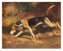 Raoul Millais (English, 1901-1999) [by or after]. Hound, signed l.r., oil on canvas, 39cm by 49cm,