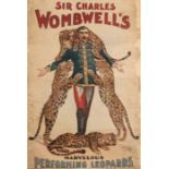 American Circus Poster. "Sir Charles Wombwell's Marvelous Performing Leopards", original colour