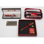 Ferrari. A collection comprising: an Artena boxed cartridge pen, enamel badge & booklet [Ferrari