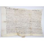 Deeds & Indentures. Elizabeth I period indenture, Sir Thomas Rowe, Lord Mayor of London, 1569,