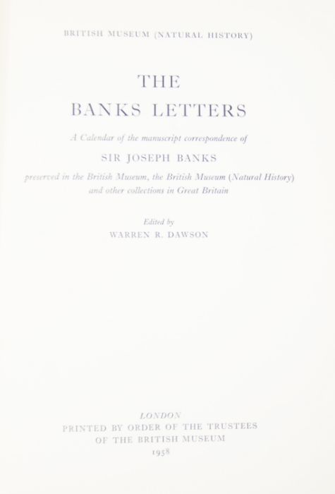 Banks, Sir Joseph. The Banks Letters, London: British Museum, 1958 - Image 2 of 2