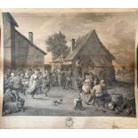 A collection of three large prints comprising: A Village Festival, engraved by Ernst Thelot after