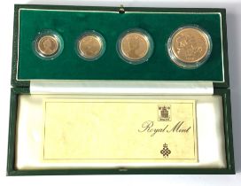 A 1980 Gold Proof set in an attractive green hard case