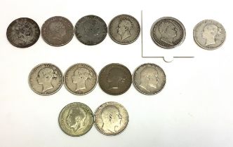 A collection of Half Crowns in F (Fine) condition