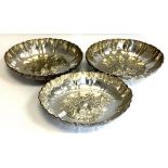 3 x Cunard Star Line electroplated silver dishes with provenance