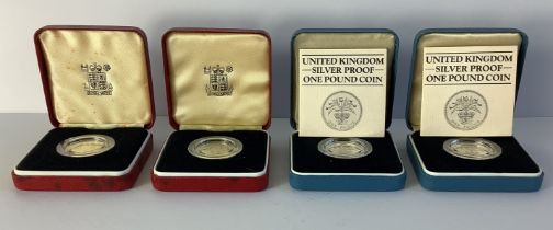 A collection of sterling silver Proof coins (cased)