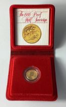 A cased 1980 gold Half Sovereign Proof