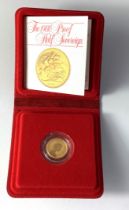 A cased 1980 gold Half Sovereign Proof