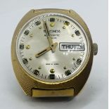 A 1970s Sekonda 26 jewels Automatic gentleman's wristwatch in a gilded textured case. Case