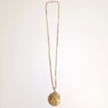 9ct Yellow Gold Locket On Curb Link Chain