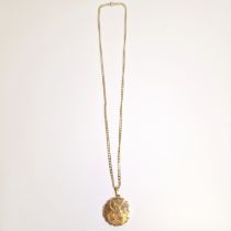 9ct Yellow Gold Locket On Curb Link Chain