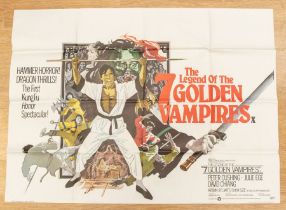 A Legend Of The 7 Golden Vampires - UK British Quad Film Poster for the 1974 release of the film.