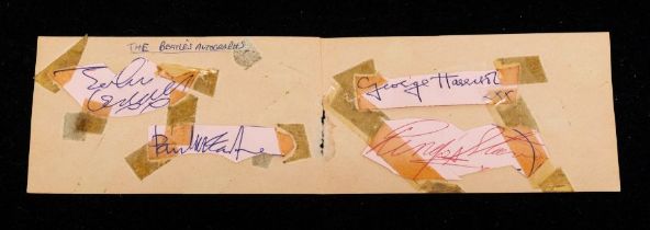 The Beatles Autographs. A set of signed Beatles Autographs from an autograph book. They have been