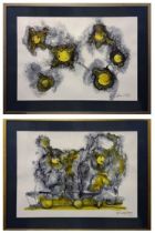 STARUKH, PETRO (Ukrainian, b.1961), 'Microcosm Diptych', two framed and glazed abstract paintings to