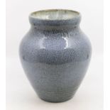 Eric Bridges for Pilkington's Royal Lancastrian - A mottled grey vase with brown speckled areas to