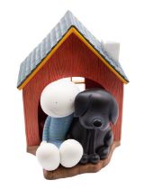 Doug Hyde Limited Edition cold cast porcelain sculpture 'In the dog house' with certificate 447/
