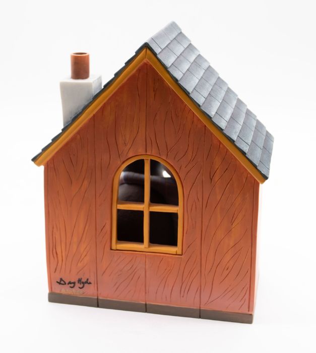 Doug Hyde Limited Edition cold cast porcelain sculpture 'In the dog house' with certificate 447/ - Image 2 of 4