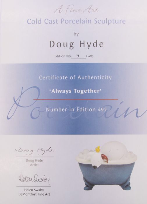 Doug Hyde Limited Edition cold cast porcelain sculpture 'Always Together' with certificate 7/495 and - Image 4 of 4