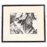 Framed photo of Bugaboo Spire 1959. Print size approx 35cm x 27cm, frame size approx 56cm x 49cm.