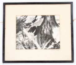 Framed photo of Bugaboo Spire 1959. Print size approx 35cm x 27cm, frame size approx 56cm x 49cm.