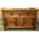Robert 'Mouseman' Thompson - An early to mid 20th Century stylish adzed oak sideboard, with two