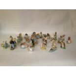 Beswick and other Beatrix potter childhood porcelain good figurines and Peter Rabbit vintage