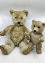 Chiltern English teddy bears to include a large 22” Chiltern Hugmee bear  with some pad age s
