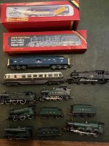 Model Railway interest; Lima Hornby Bachmann loco and tender and boxed items and some carriages as