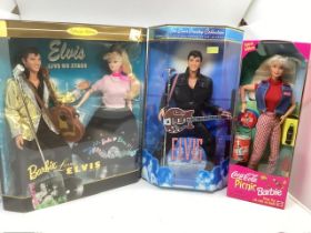 Mattel Barbie doll boxed collection ; to Include a 1996 Barbie Love Elvis with barbie and Elvis