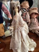 British  Doll Artist fine period dressed lady doll, c 1982, together with  a Selection of Vintage