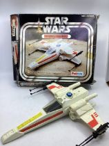 Palitoy Star Wars vintage toy ; Wing fighter craft with worn box, with slight fault to Perspex