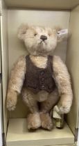 Steiff Boxed vintage 1996 large 43cm apricot waist coated British collector teddy bear, still sealed