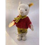 Steiff standing vintage Rupert The Bear teddy bear toy 11” tall with tag ref 662782 Made in German