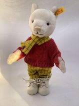 Steiff standing vintage Rupert The Bear teddy bear toy 11” tall with tag ref 662782 Made in German