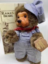 Vintage Boxed Raikes Teddy bear ; from the Saturday matinee collection , Made in California with the