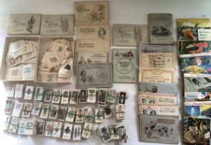 Large selection of Antique and Cigarette cards and silks and tea cards to include loose incomplete