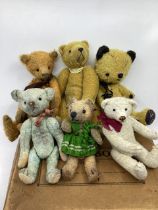 Artist teddy bears , to include teddy bears x 5 and a Sooty teddy bear-all artisan made to