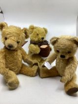 Vintage 16” chad valley golden Teddy bear , and another 1967 Chad Valley with honey pot and bee