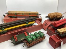 Hornby Antique O gauage model Railway interest ; to include a Fibre boxed wagon, a gas cylinder