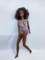 Mattel Black Francie 1968 in original swimsuit , dark brown hair, bend leg, all original played with