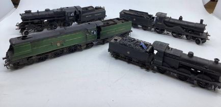 A good set of 4 loco and tender hand built and painted , British 43017 Railways,Dorchester,30310,and