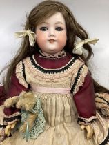 Antique A 9 M Large Bisque Head German doll Armand Marseille 28” 390 doll with open close eyes, some