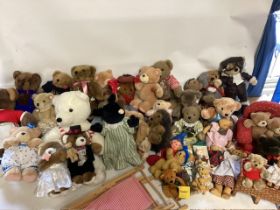 Very large selection of Plush teddy bears and characters from Frederick warne etc  to include