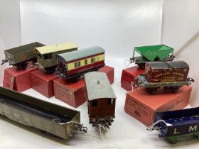 Hornby Model Railway interest ; to include a LMS long truck, boxed Hopper Watson, a flat ruck