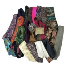 A collection of 1980s and earlier ties to include 1970s Pierre Cardin and Liberty, 1980s hand