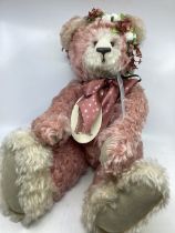 Artist teddy bear..somewhere in time by Carol podmore large c 25” teddy bear in pale rose mohair