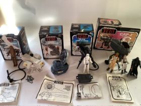 Palitoy Star Wars toy sets to include 4 boxed sets and several related figures and Star Wars