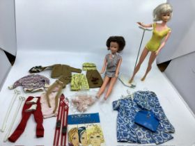 Palitoy Tressy doll with outfits 1969 2nd generation brunette with key and original silver lurex