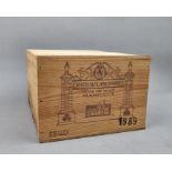 Chateaux Lascombes 1989 Grand Cru Margaux 6 Bottles in sealed Original Wooden Crate. Well stored